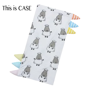 Bed-Time Buddy™ Case Big Sheepz White with Color & Stripe tag - Medium