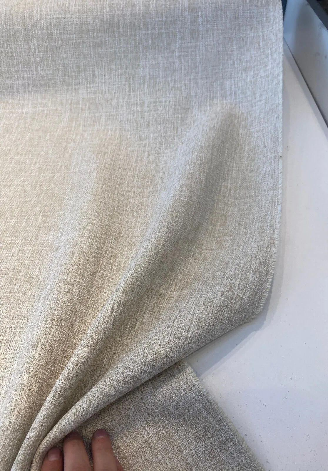 Berkley Wheat Cream Linen Look Drapery Upholstery Regal Fabric By the Yard