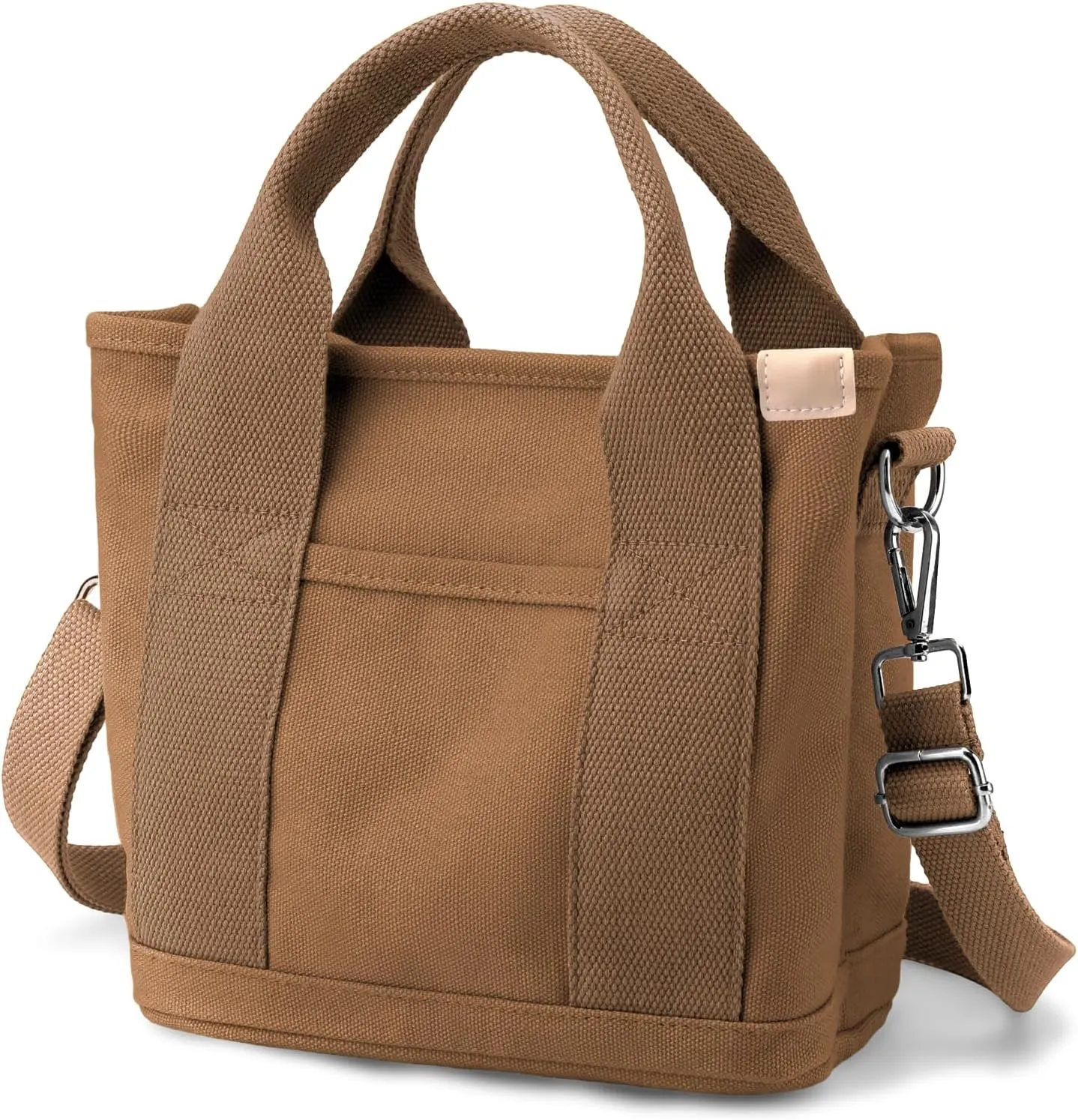Canvas Tote Bag for Women Small Tote Bag with Zipper Crossbody Bag Shoulder Handbag Work Travel Tote with Compartments