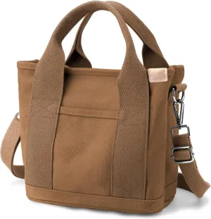 Canvas Tote Bag for Women Small Tote Bag with Zipper Crossbody Bag Shoulder Handbag Work Travel Tote with Compartments