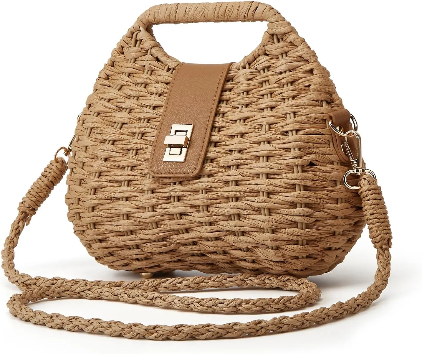 Casual Straw Beach Bags For Women Dumpling Bag Rattan Purses Summer Straw Crossbody Woven Handbag Purse Shoulder Bag Travel