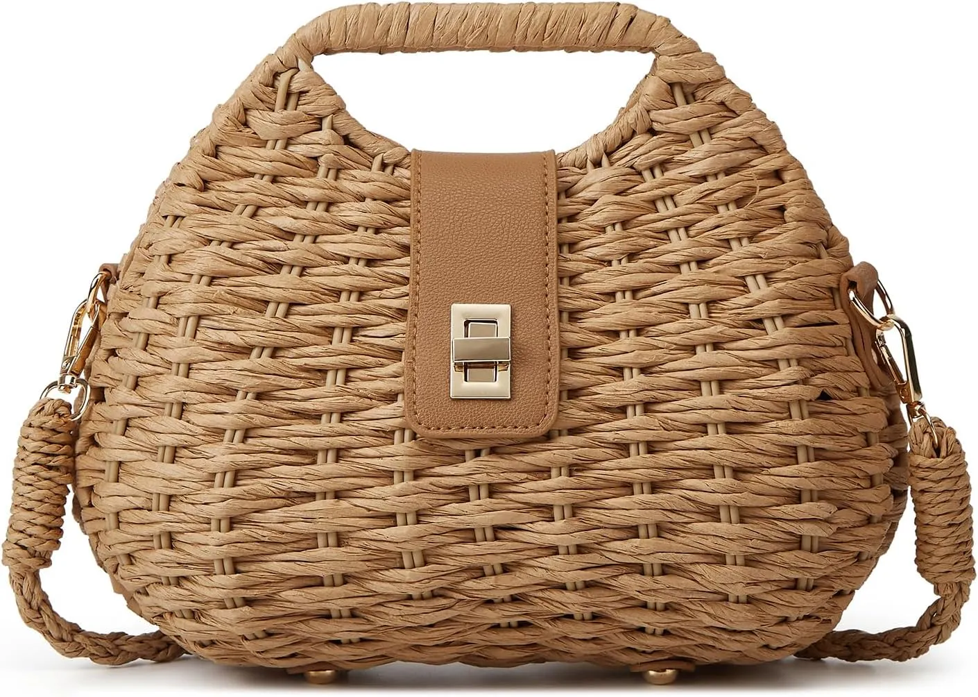 Casual Straw Beach Bags For Women Dumpling Bag Rattan Purses Summer Straw Crossbody Woven Handbag Purse Shoulder Bag Travel