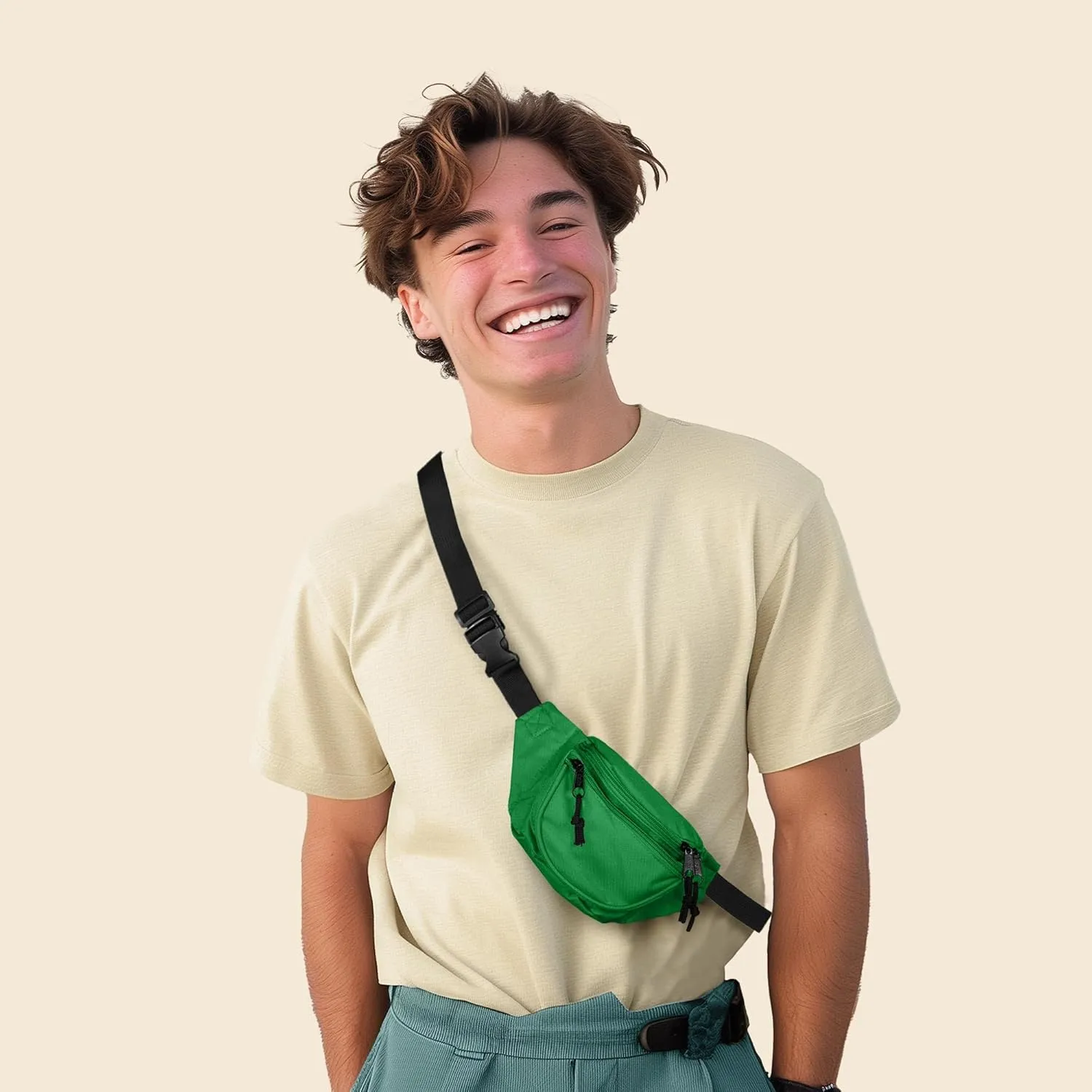 DALIX Fanny Pack w/ 3 Pockets Traveling Concealment Pouch Airport Money Bag