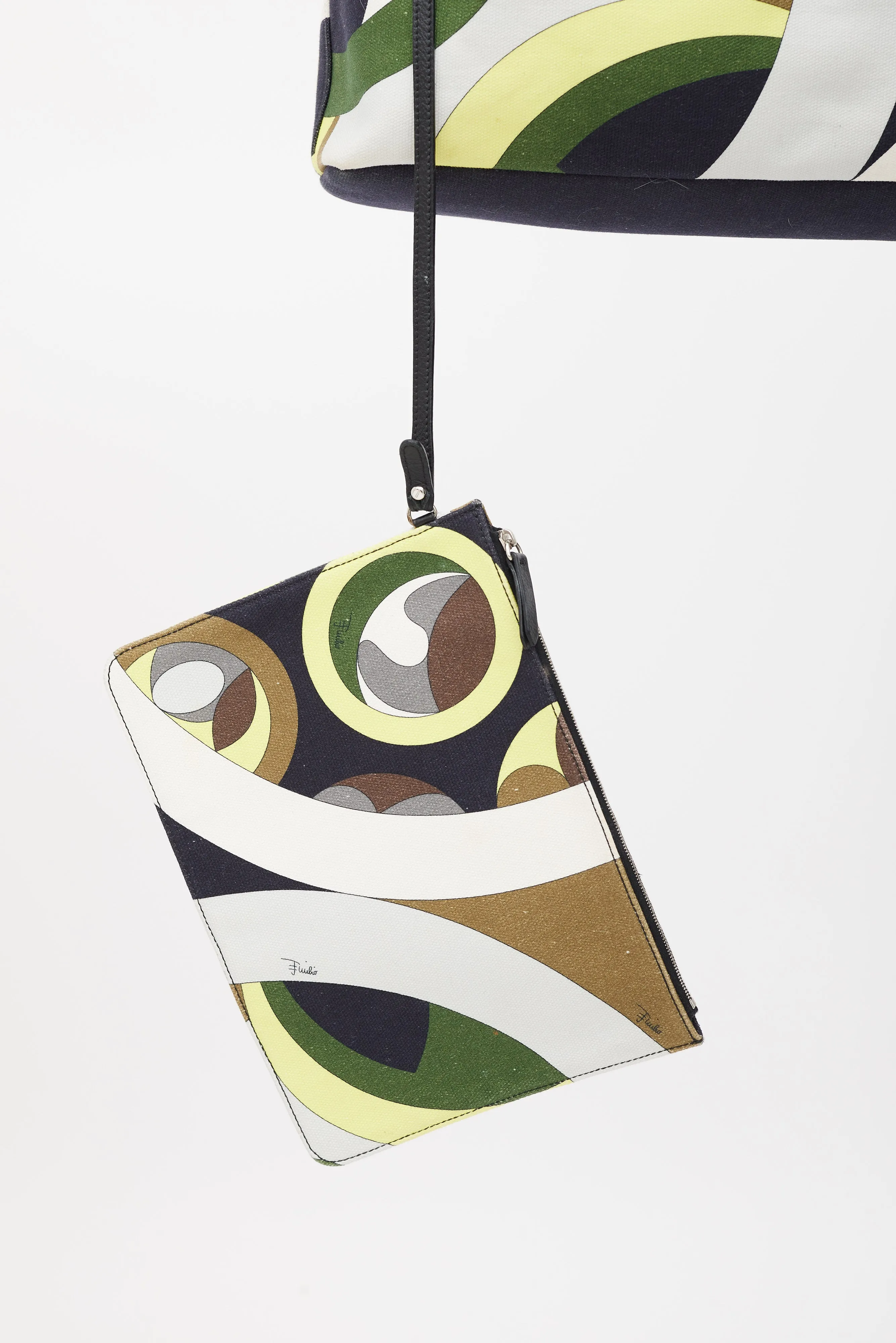 Green & Multicolour Canvas Printed Tote Bag