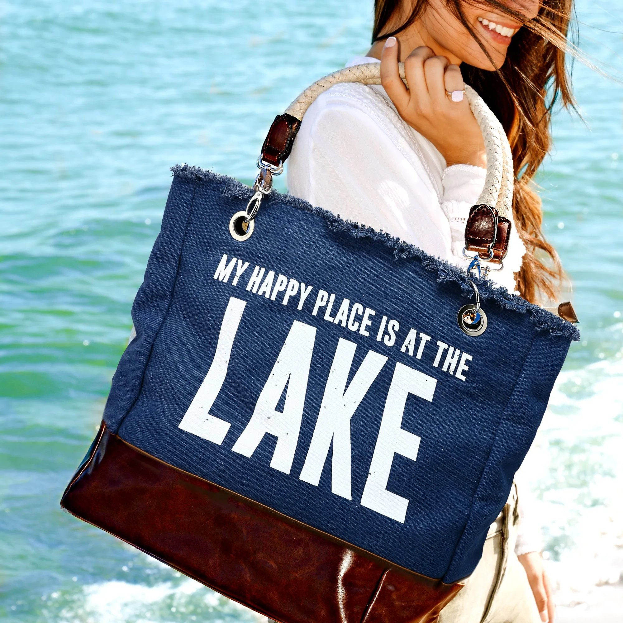 Lake 18" x 15" Canvas Tote