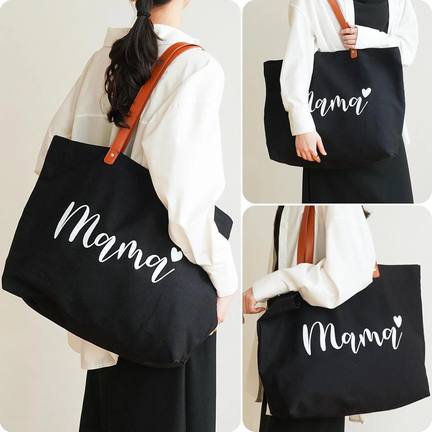 Lamyba New Mom Gifts, Mothers Day Gifts From Daughter Son Kids, Mama Bag Tote for Hospital or Baby Essentials, Mom to Be Gift