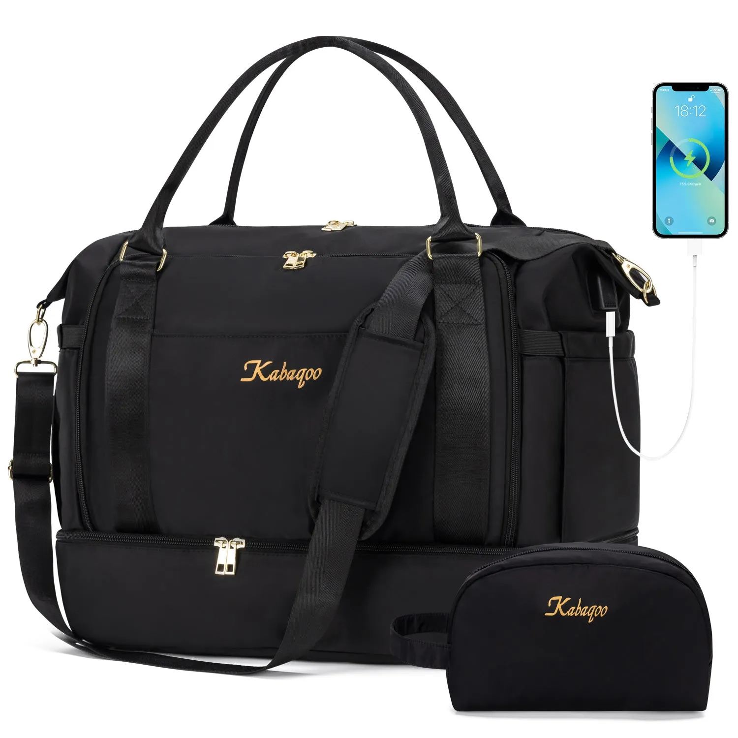Large Carry Travel Duffel HandBag with USB Charging Port