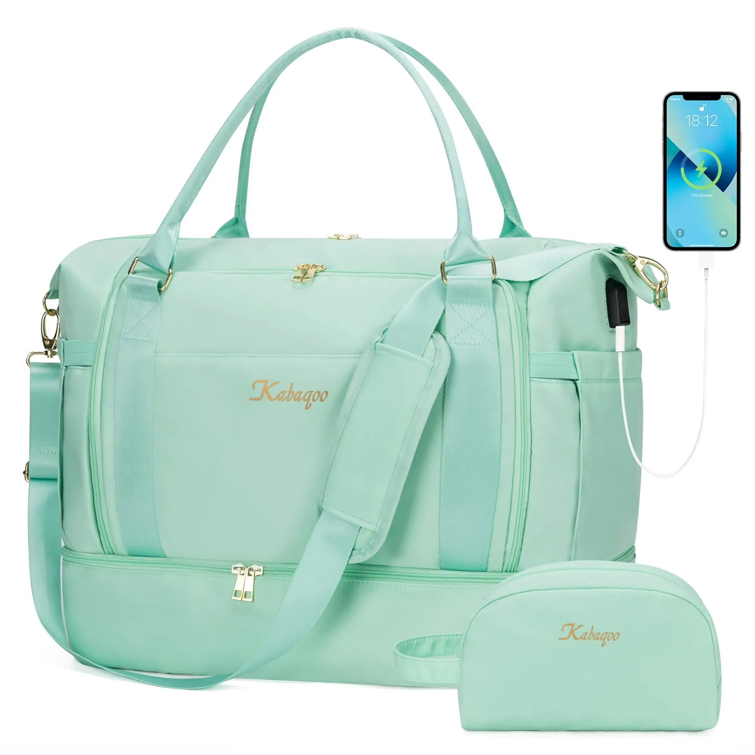Large Carry Travel Duffel HandBag with USB Charging Port