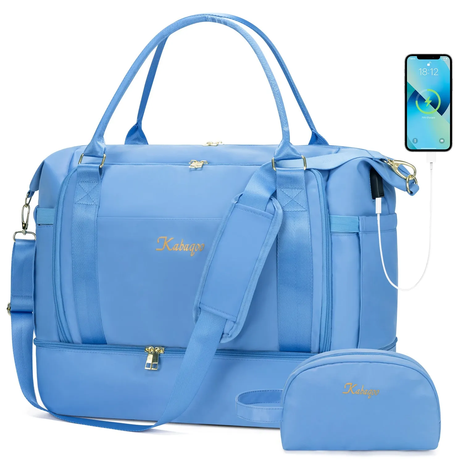 Large Carry Travel Duffel HandBag with USB Charging Port
