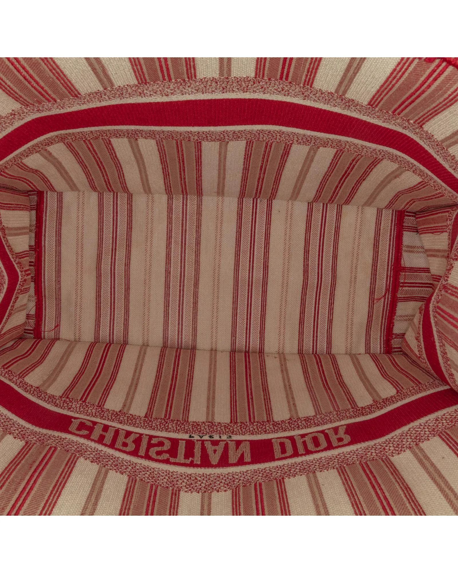 Large Striped Canvas Book Tote with Rolled Handles