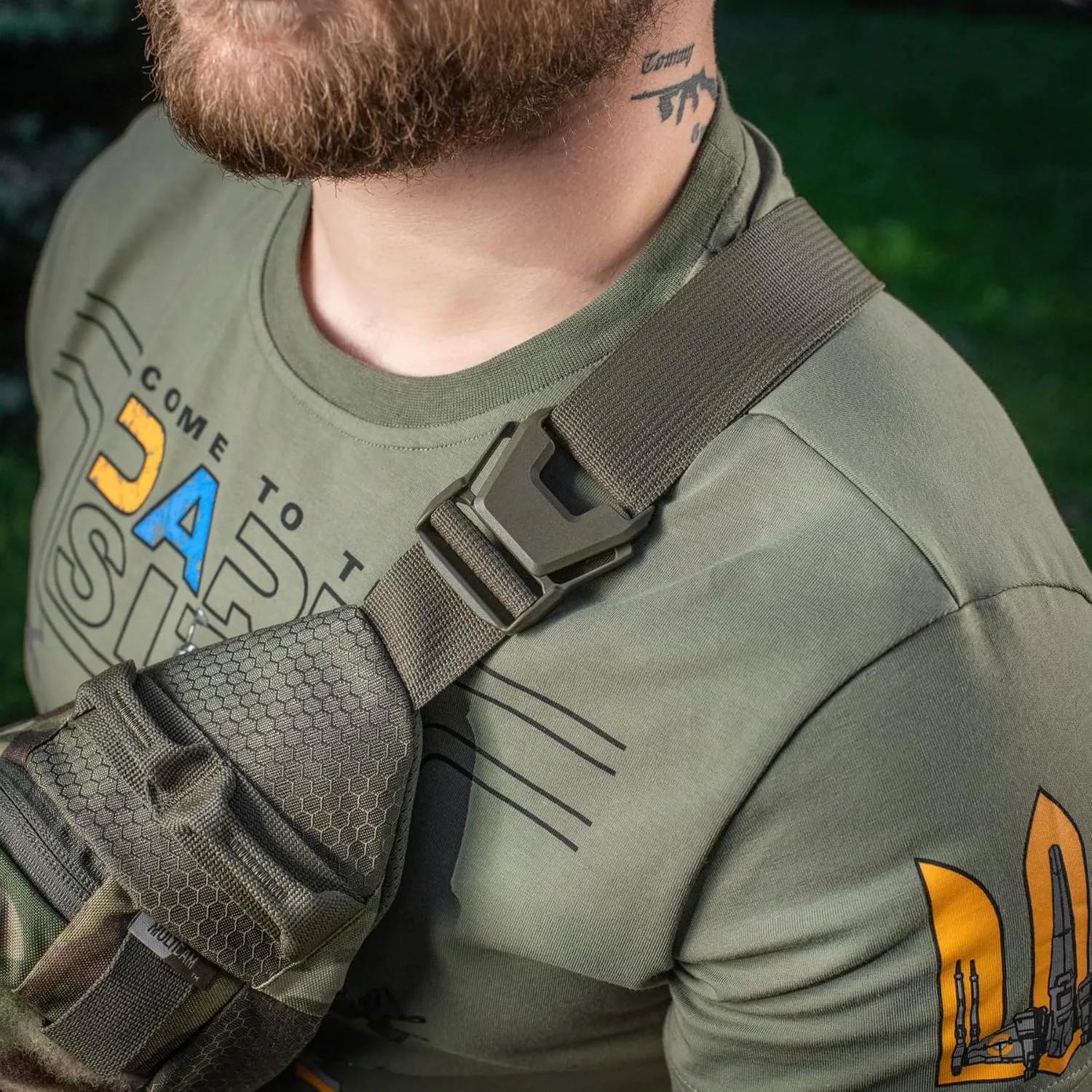 M-Tac Elite Tactical Hexagon Fanny Pack - Military Style Belt Bag for Men with Molle - EDC Waist Pack (Multicam Ranger Green)