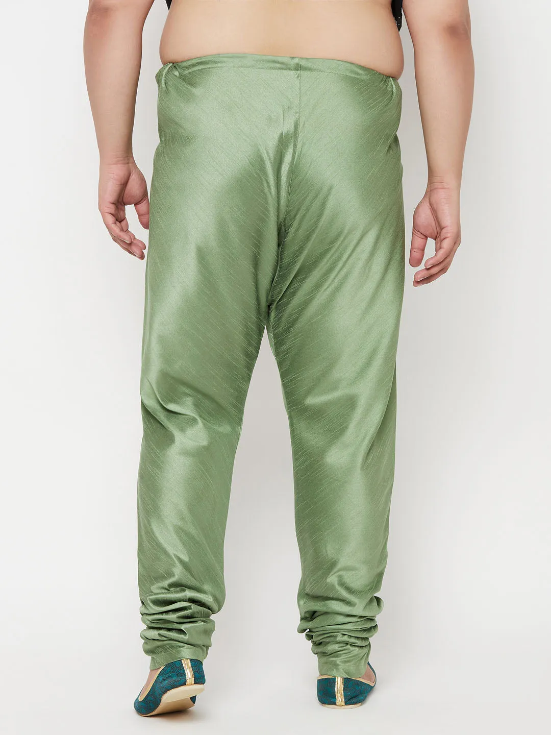 Men's Plus Mint Green Silk Blend Pyjama - Vastramay