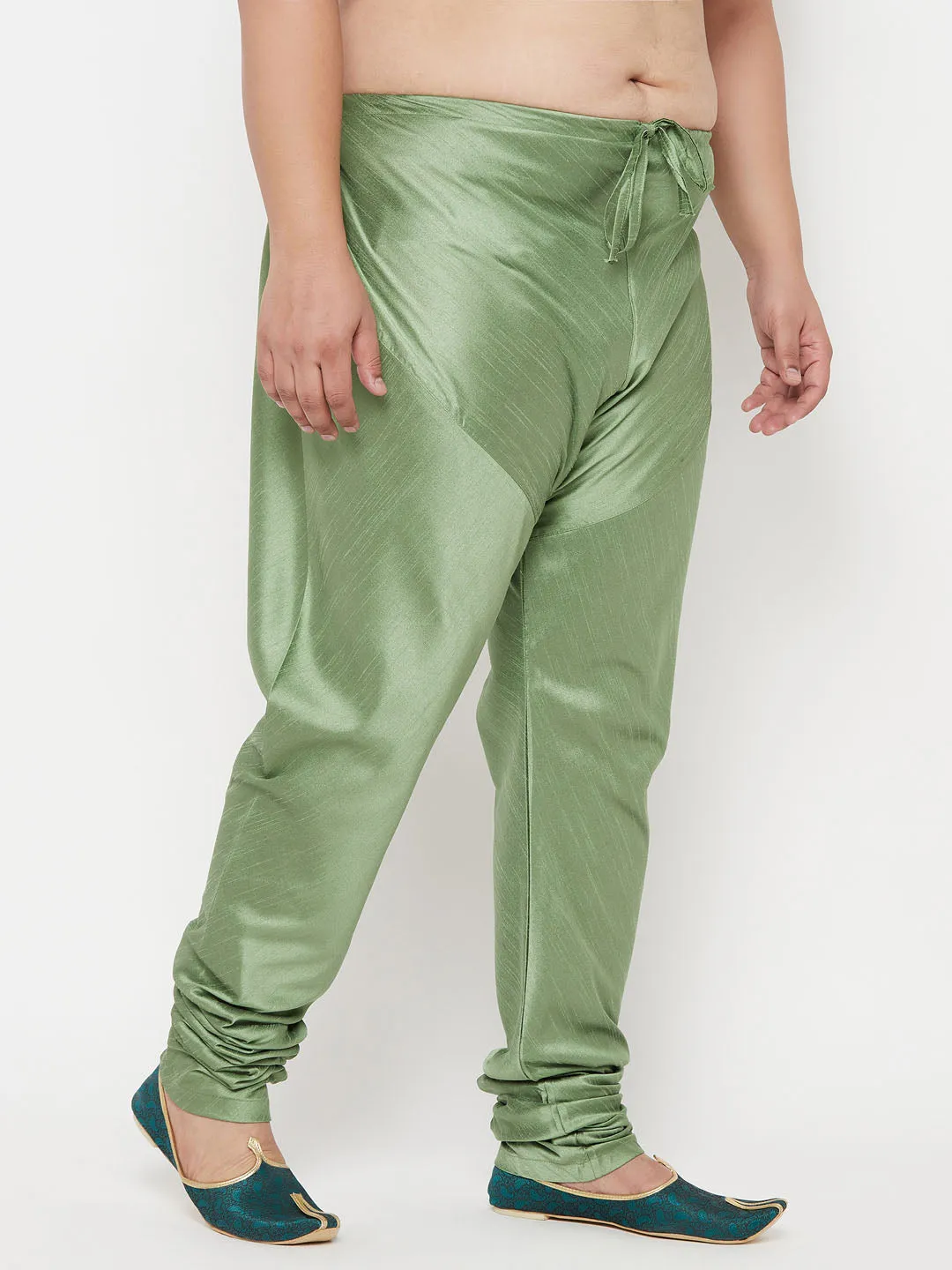 Men's Plus Mint Green Silk Blend Pyjama - Vastramay