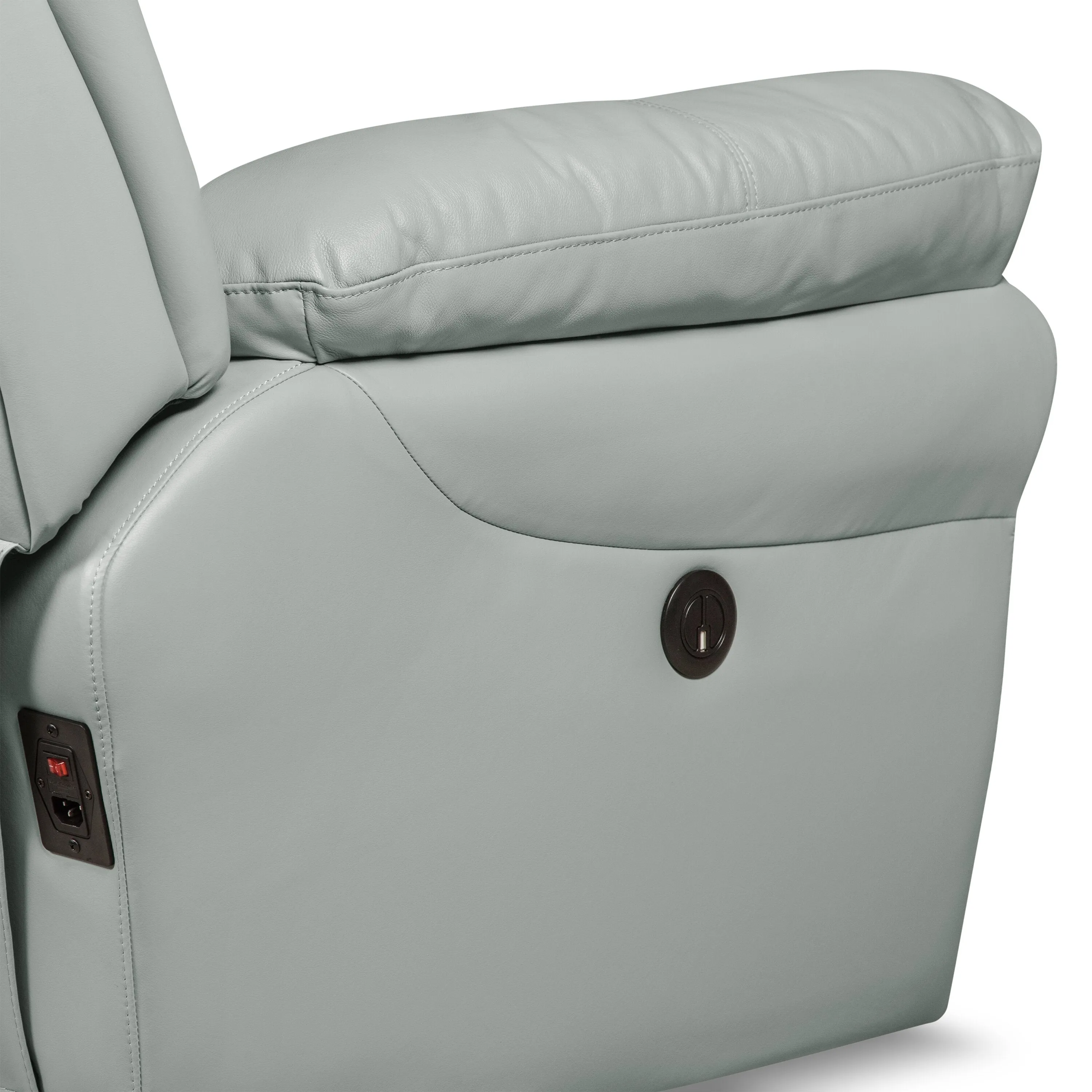 Nelson Genuine Leather Power Reclining Loveseat - Blue
