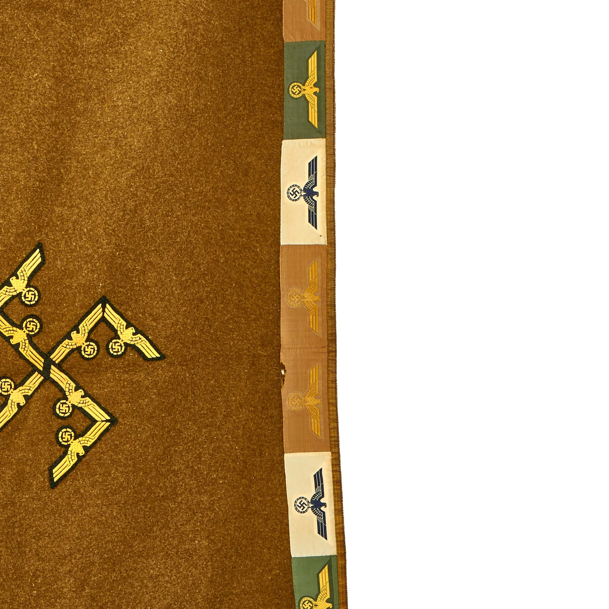 Original U.S. WWII Bring Back Souvenir Wool Army Trophy Blanket Covered with 140 German Kriegsmarine Navy & Heer Army Patches & Insignia - 78" x 67"