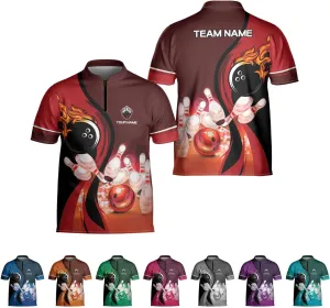 Personalized Name Bowling Jersey 3D, Custom Bowling Shirts for Team, Bowling Shirt Unisex for Men & Women