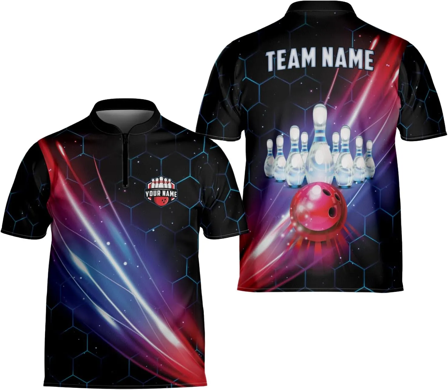 Personalized Name Bowling Jersey 3D, Custom Bowling Shirts for Team, Bowling Shirt Unisex for Men & Women