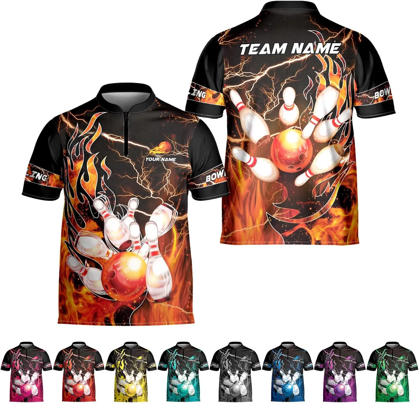 Personalized Name Bowling Jersey 3D, Custom Bowling Shirts for Team, Bowling Shirt Unisex for Men & Women