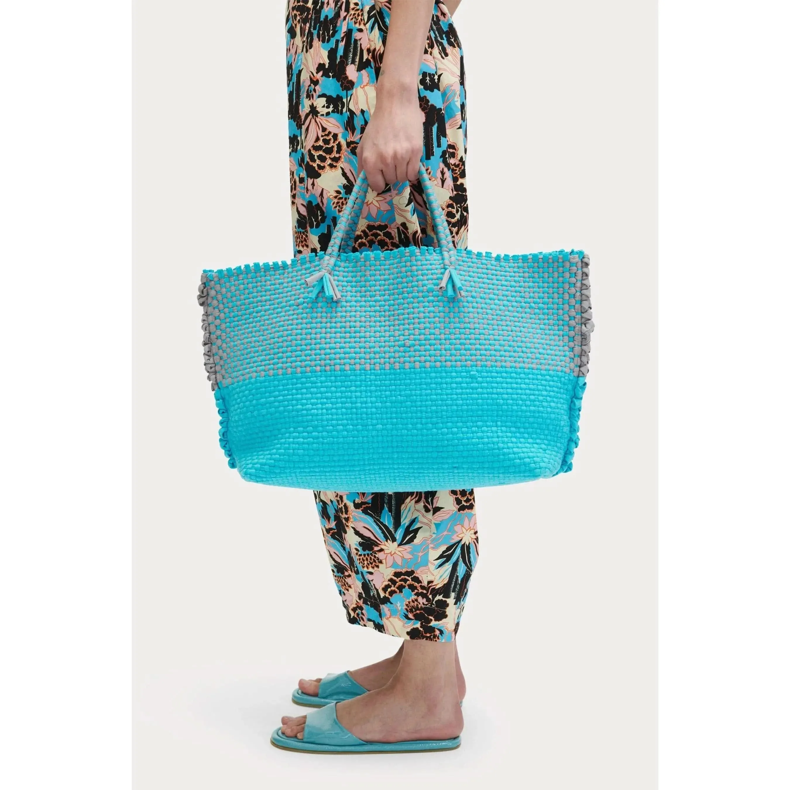 Rachel Comey Cadiz Colorblock Tote in Aqua