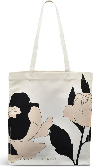 RADLEY London Unisex Canvas Medium Open Top Tote Bag - Floral Frame Natural