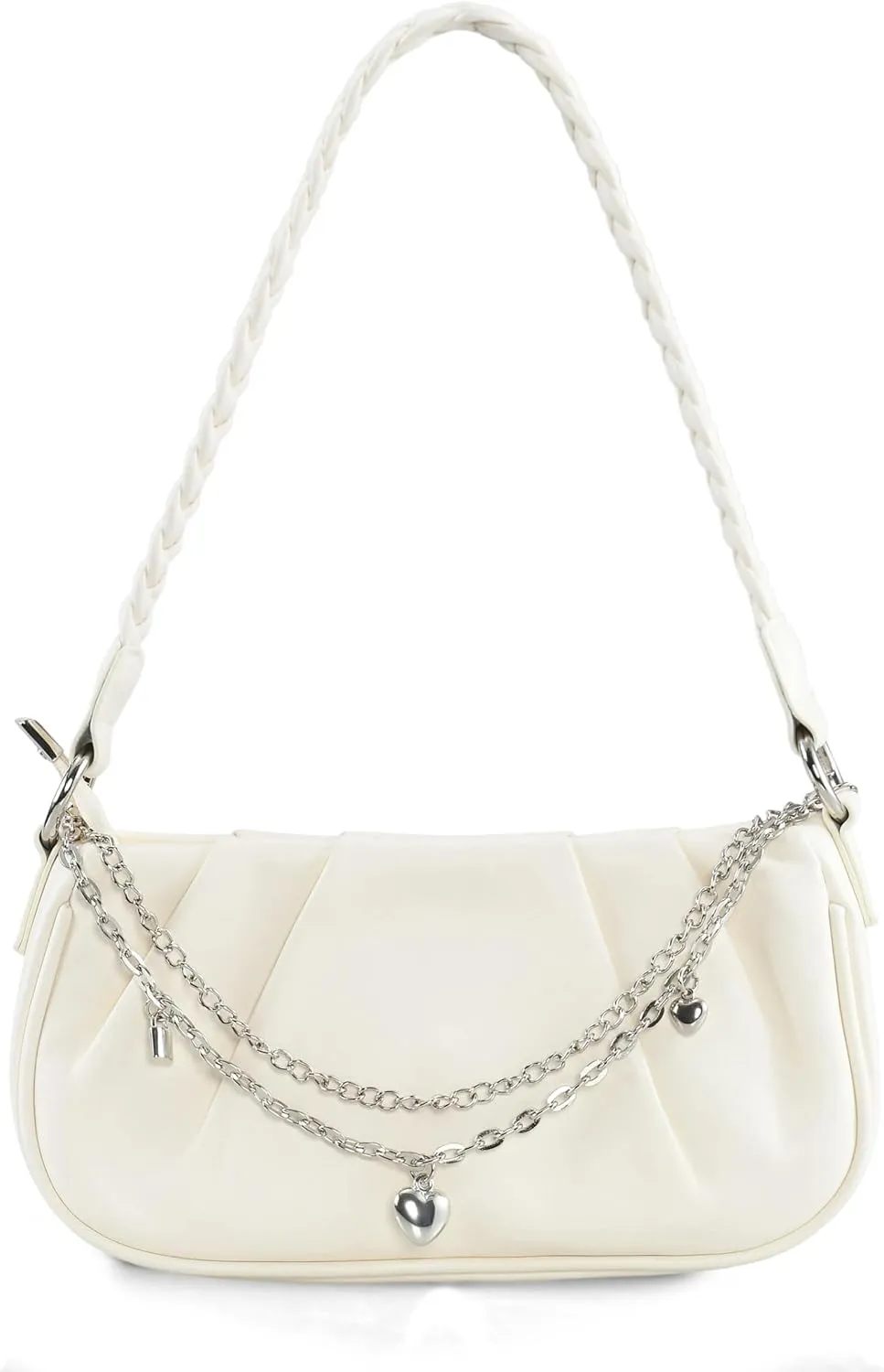 Sorexuber Shoulder Bag for Women Y2K Trendy Ruched Underarm Bag Mini Hobo,the Arm Purses Clutch Purse with Zipper Closure