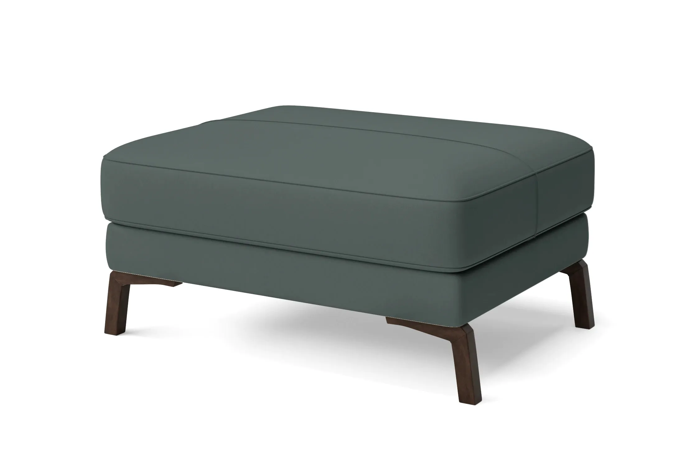 Turin Ottoman Dusky Turquoise Leather