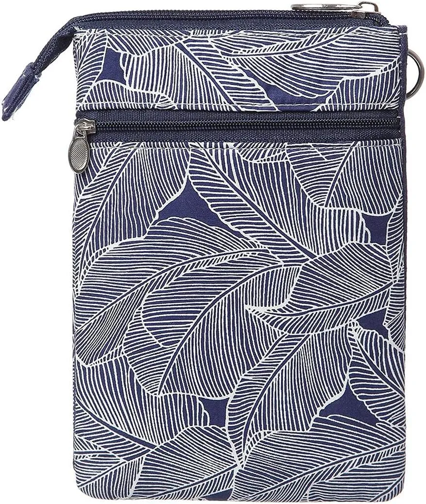 WITERY Leaf Pattern Canvas Cell Phone Purse Wallet Lightweight Small Crossbody Purse Bags for Women Girls
