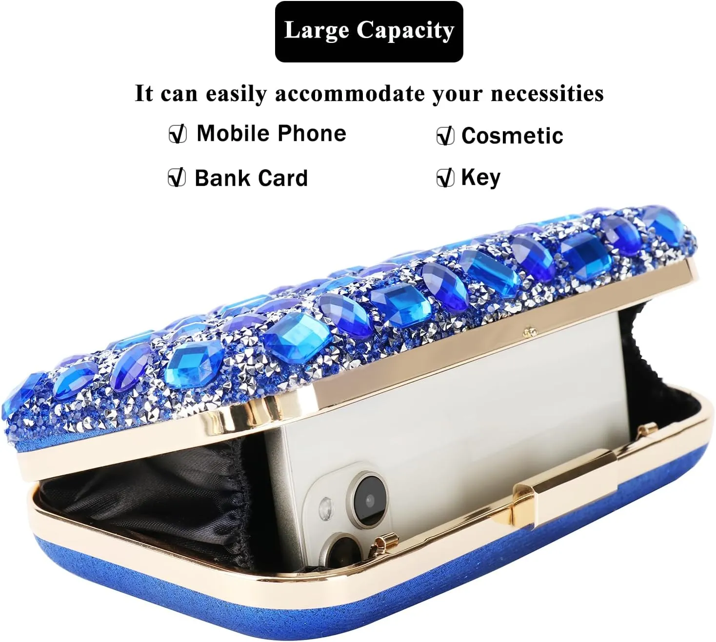 Womens Sparkly Rhinestone Sequin Glitter bag Clutch Evening Handbag Shoulder Bags Purse for Wedding Party Prom