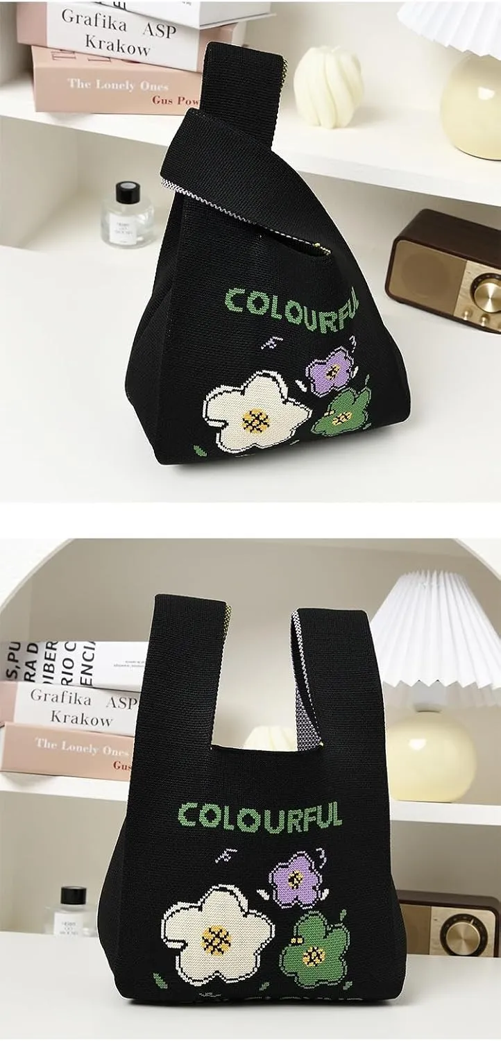Women's Wrist bag Sleeve Knot Pouch Cute Handbag wristlet bags Portable Purse Gift Bag for Christmas